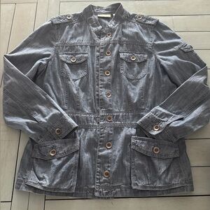 CHICO’S | Chambray Military Jacket Sz 1(8)